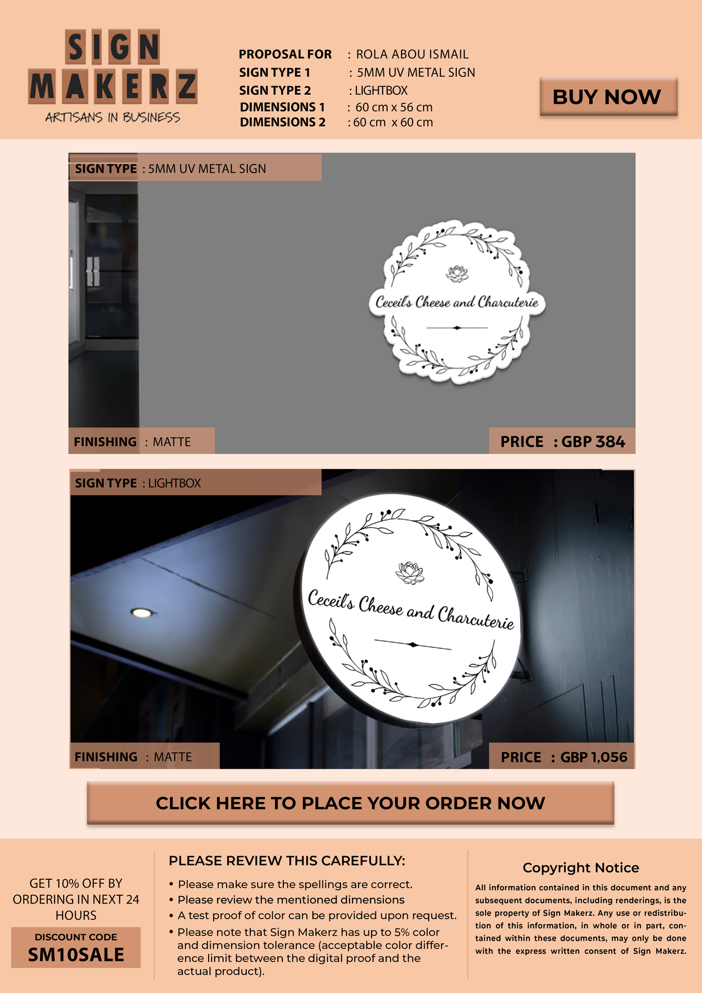Business signage for Rola Abou Ismail
