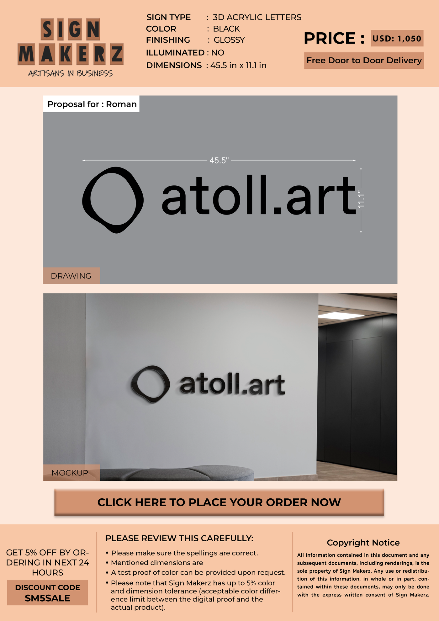 3d acrylic letters for Roman