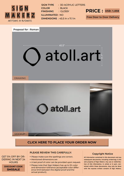 3d acrylic letters for Roman