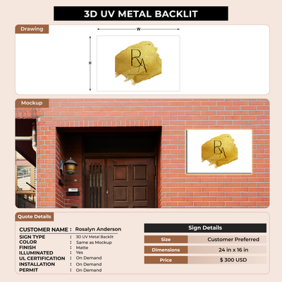 Business signage for Rosalyn Anderson