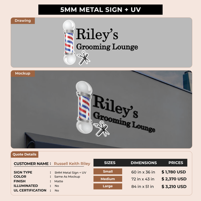 Business signage for Russell Keith Riley