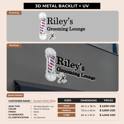 Business signage for Russell Keith Riley