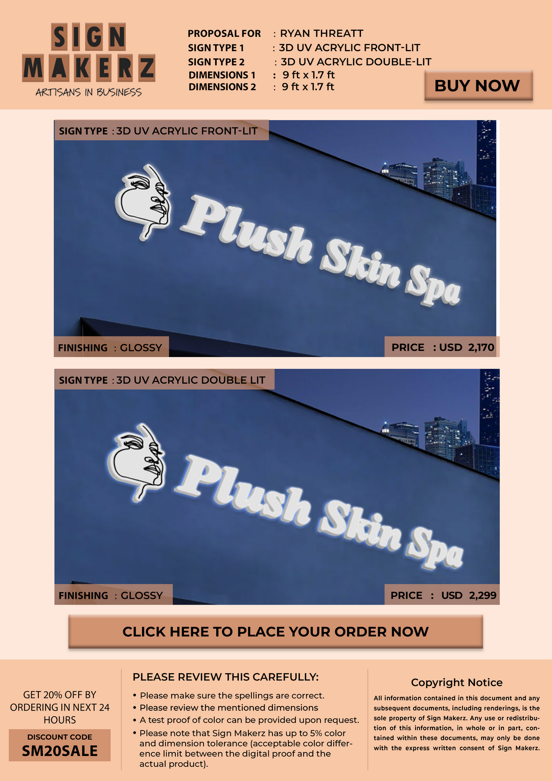 3D Business Signage for Ryan threatt