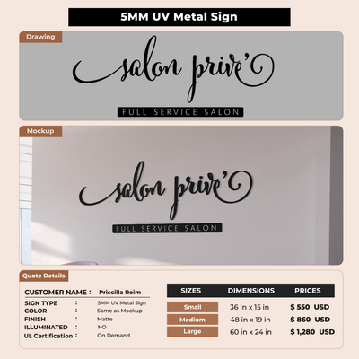 Custom Signs For Priscilla Reim