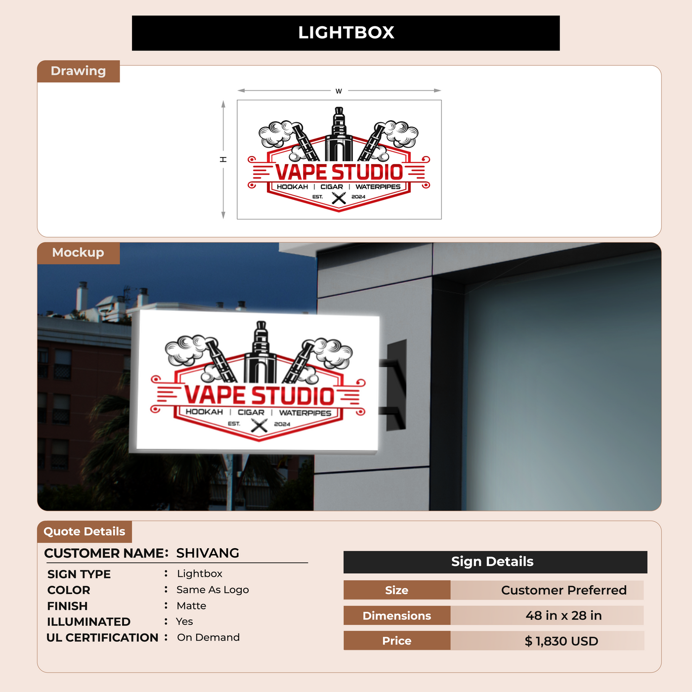Lightbox Sign For Shivang