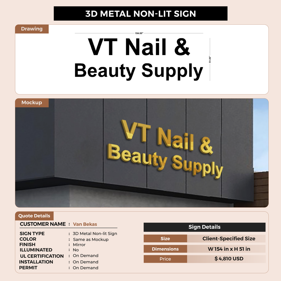 3D Metal Non-lit for Van Bekas