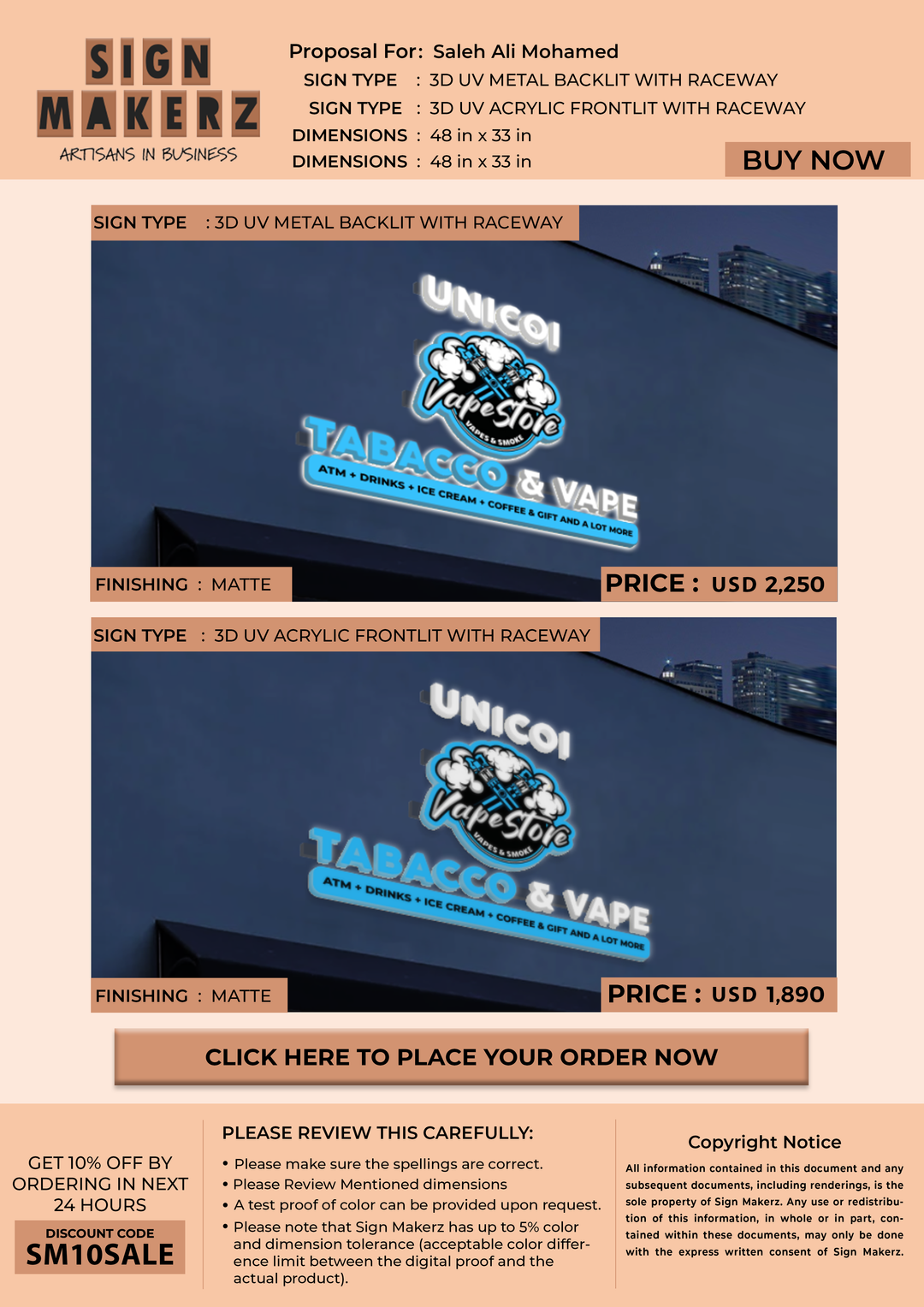 Business signage for Saleh Ali Mohamed