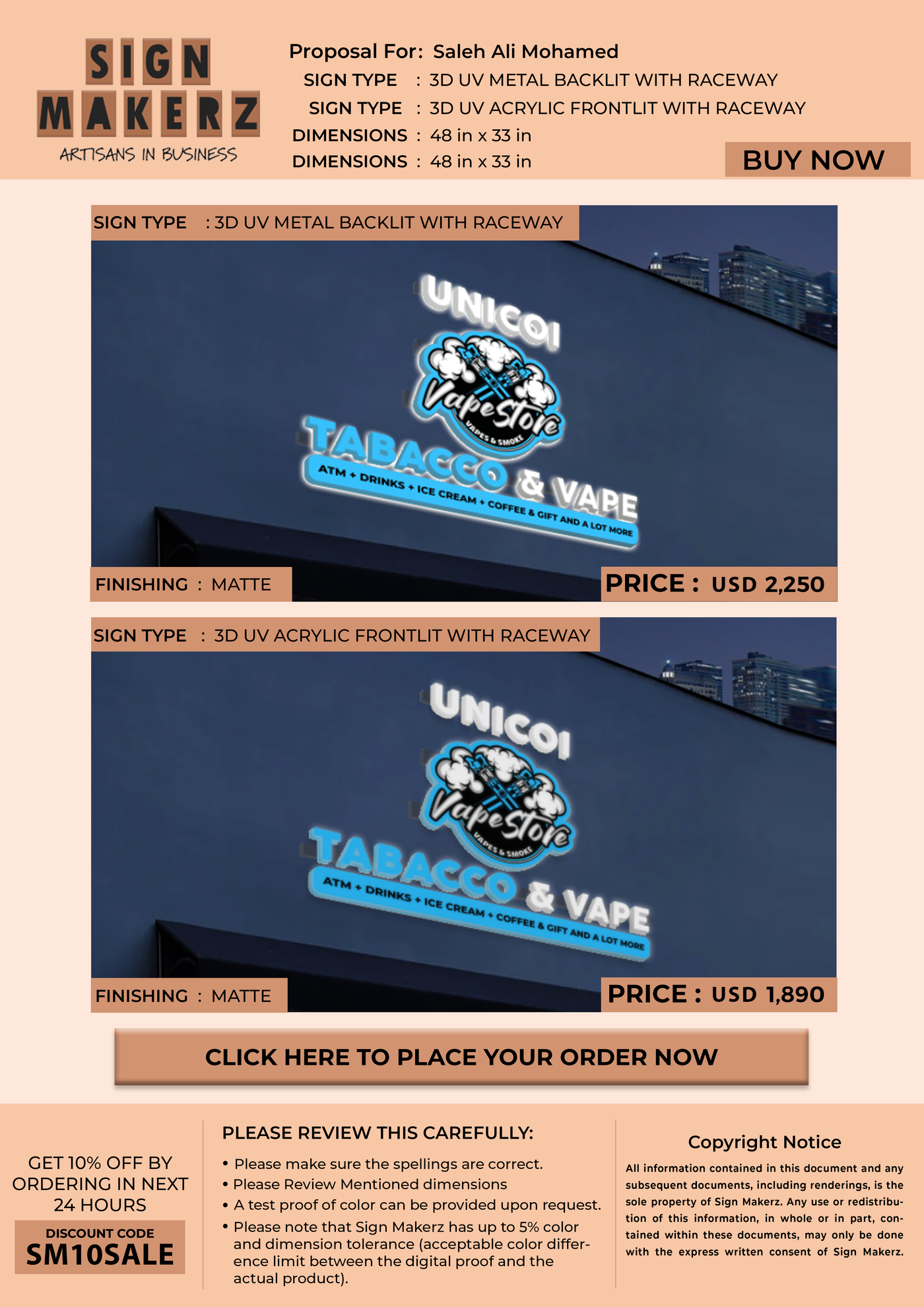 Business signage for Saleh Ali Mohamed