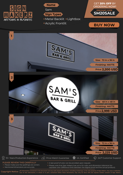 Business Signs for Sam