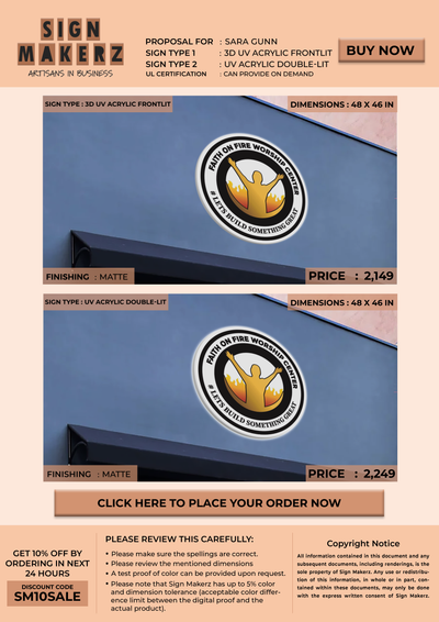 Business signage for Sara Gunn