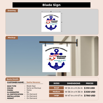Blade Sign For Sasha Nevarez