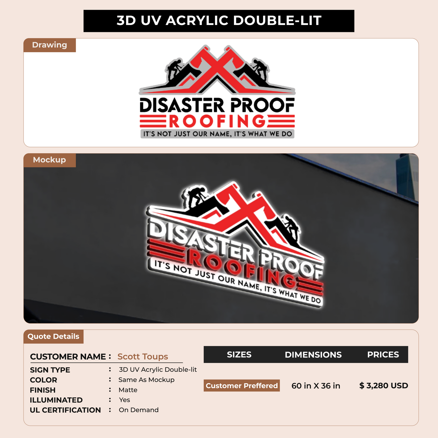 Custom Signs for Scott Toups