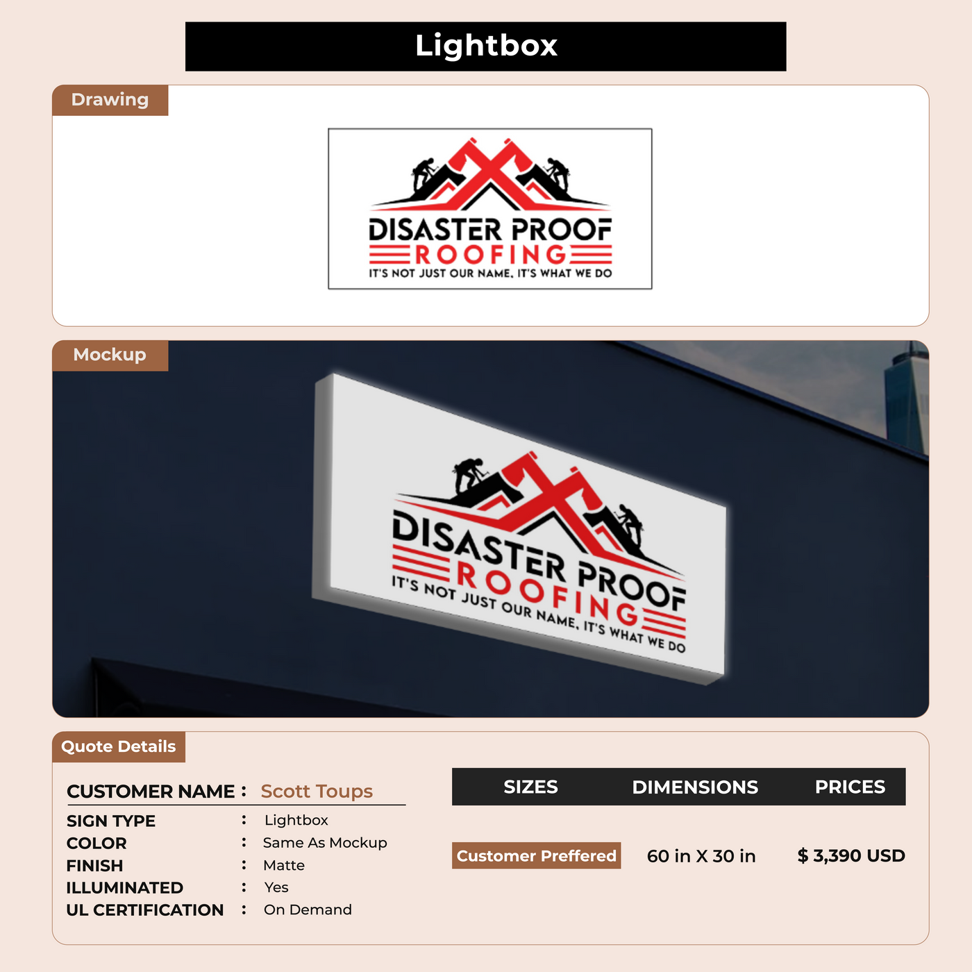 Custom Signs for Scott Toups