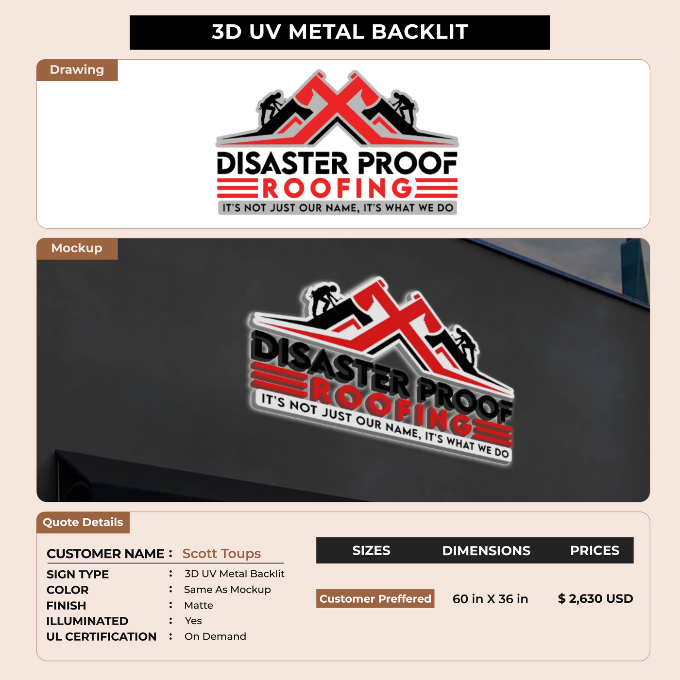 Custom Signs for Scott Toups