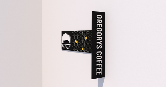 3D metal backlit with backboard, front lit channel letters with backboard for Gregory Zamfotis