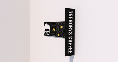 3D metal backlit with backboard, front lit channel letters with backboard for Gregory Zamfotis