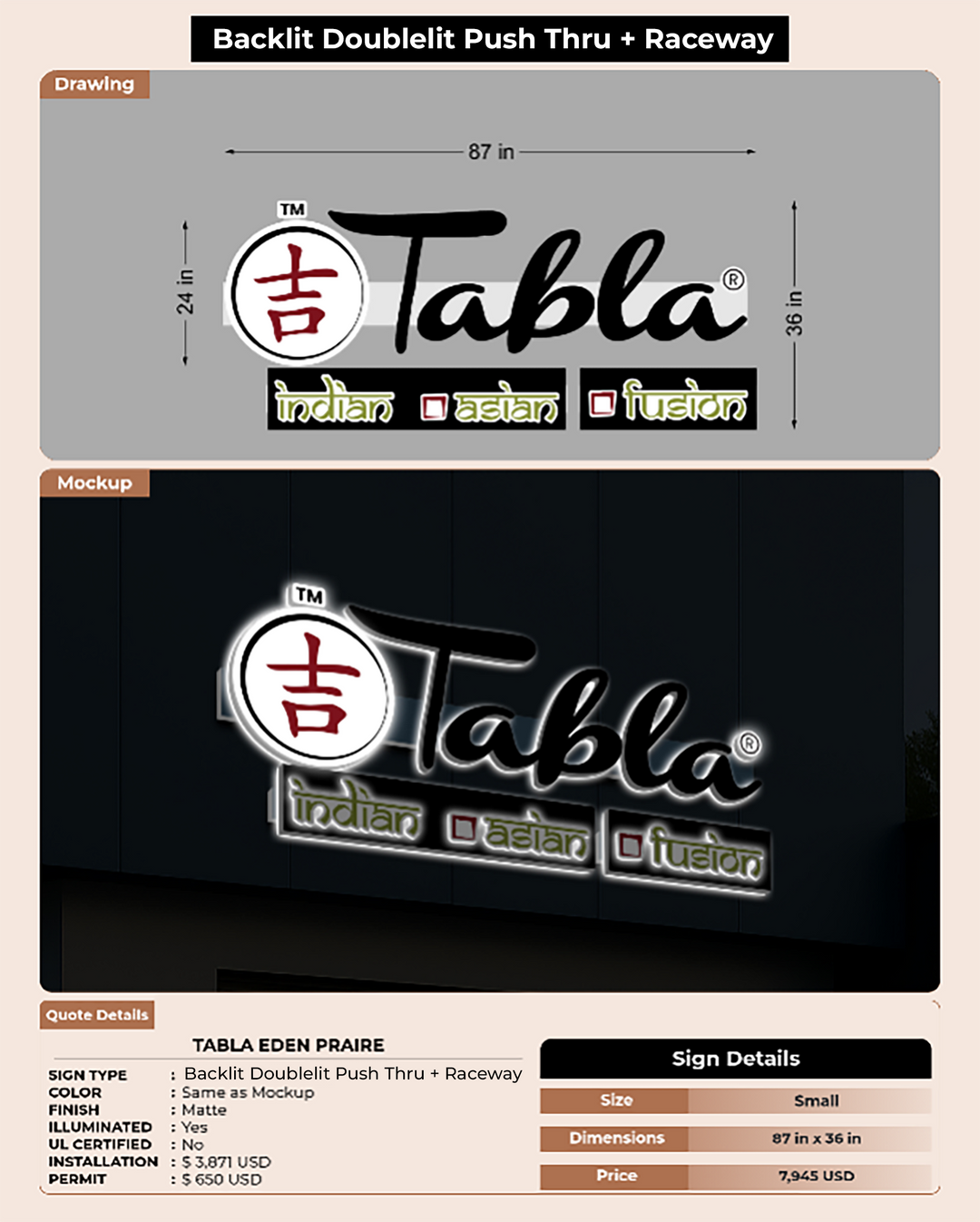 CUSTOM MOCKUP SIGN FOR Tabla eden praire