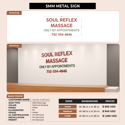 5mm Metal Sign for Sevda Anderson