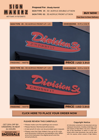Business signage for Shady Hamid