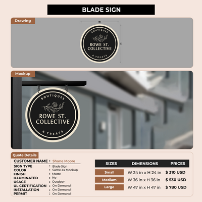 2D Blade Sign for Shane Moore