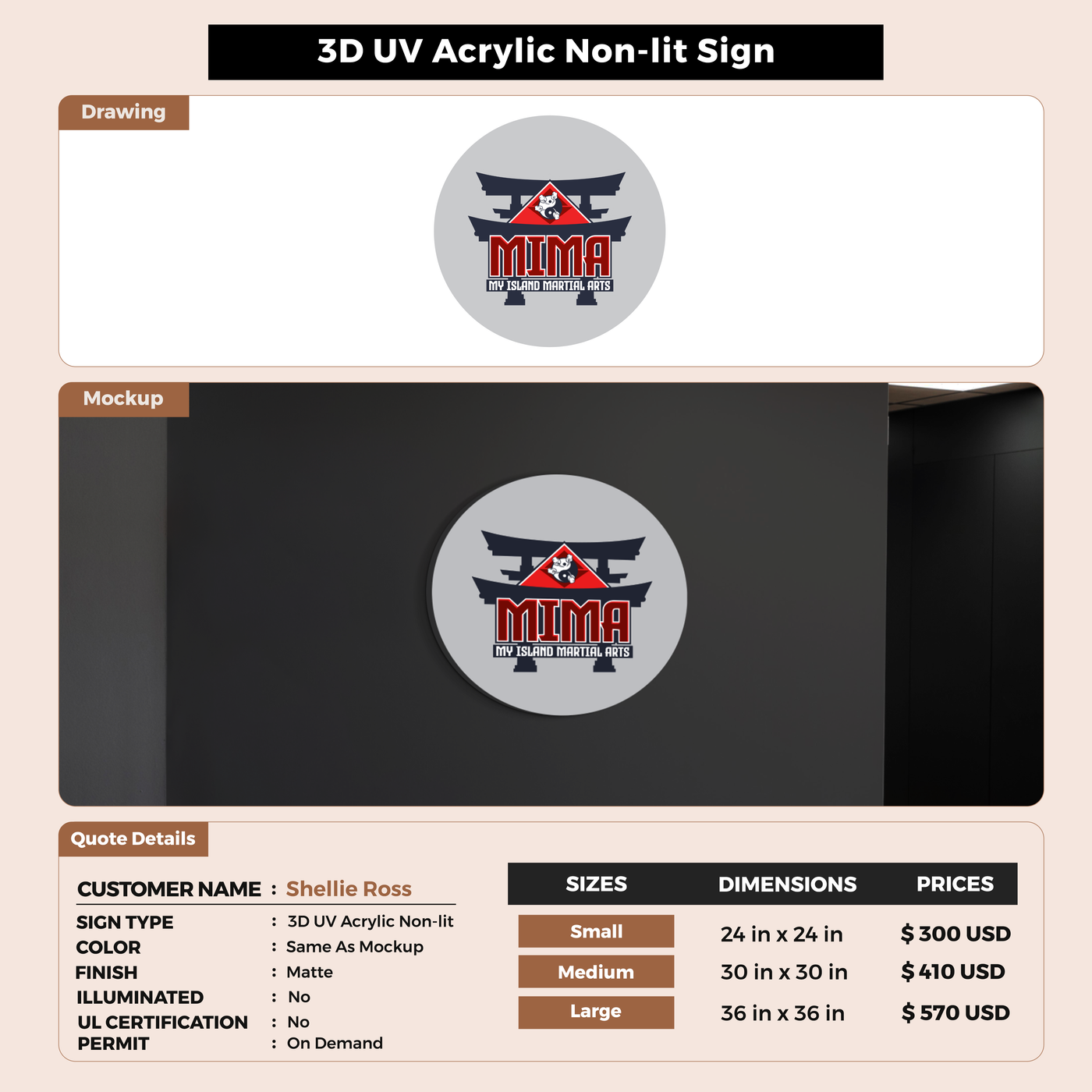 Custom Signs for Shellie Ross