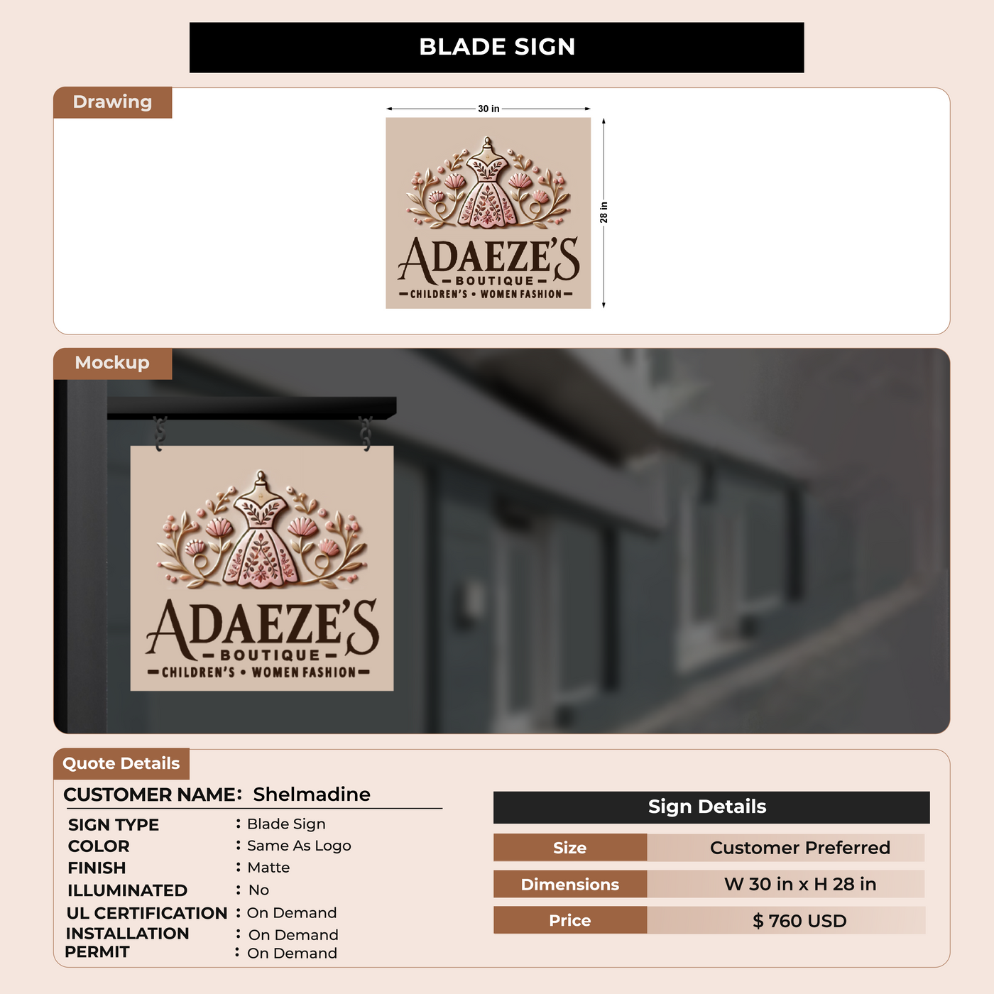 Business Signage for Shelmadine