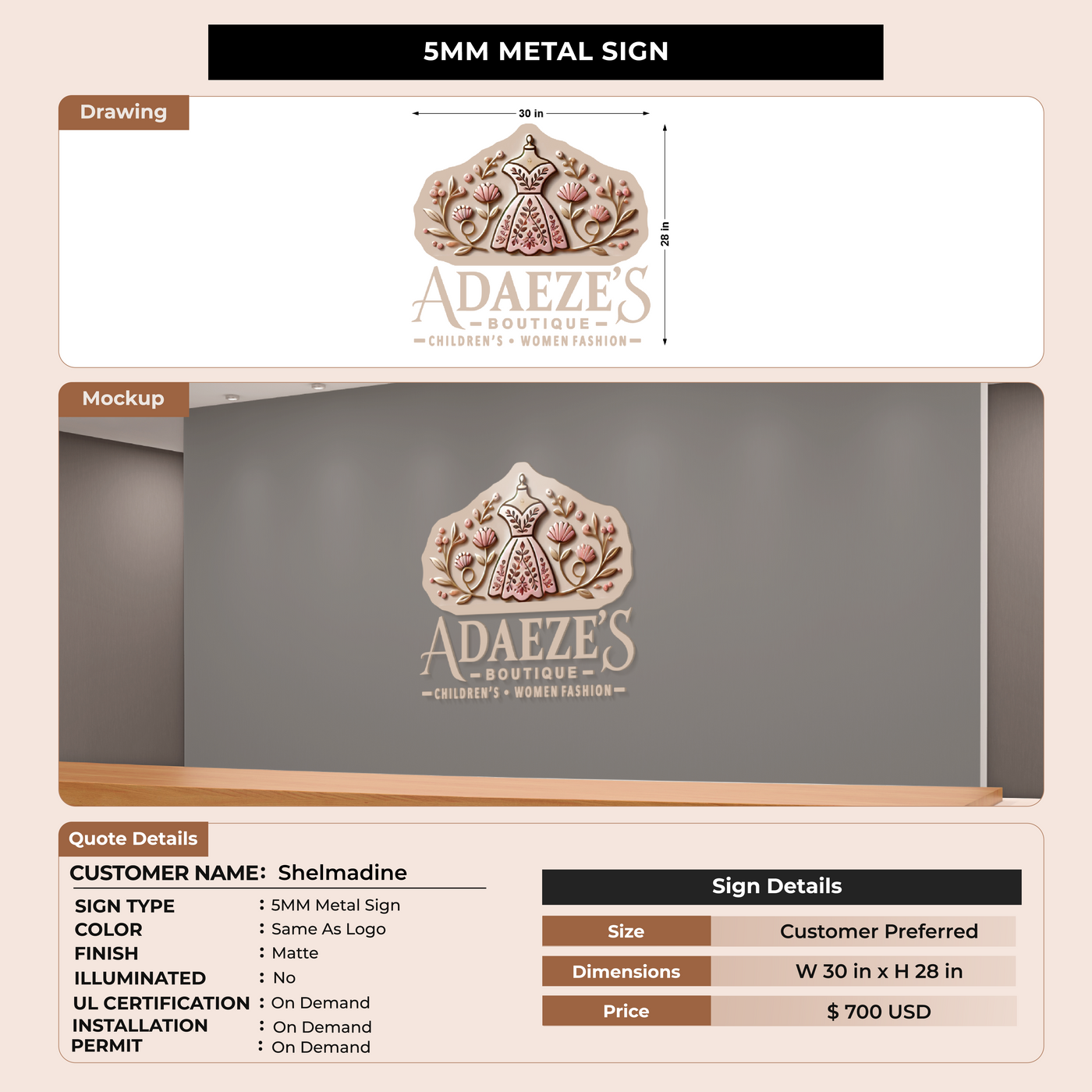 Business Signage for Shelmadine