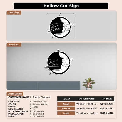 Hollow Cut Sign for Sherita Chapman