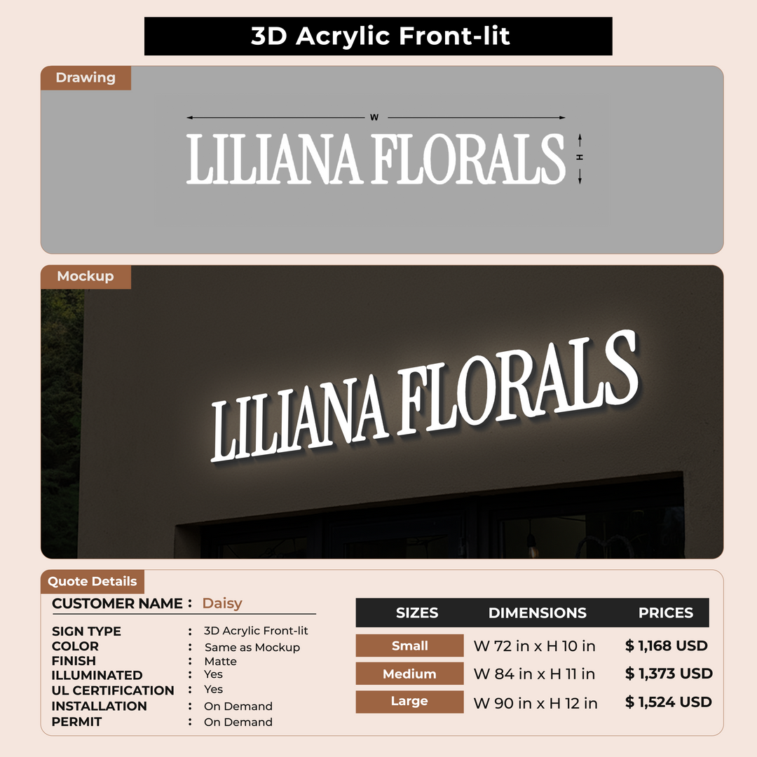 Custom Mockup Sign for Daisy
