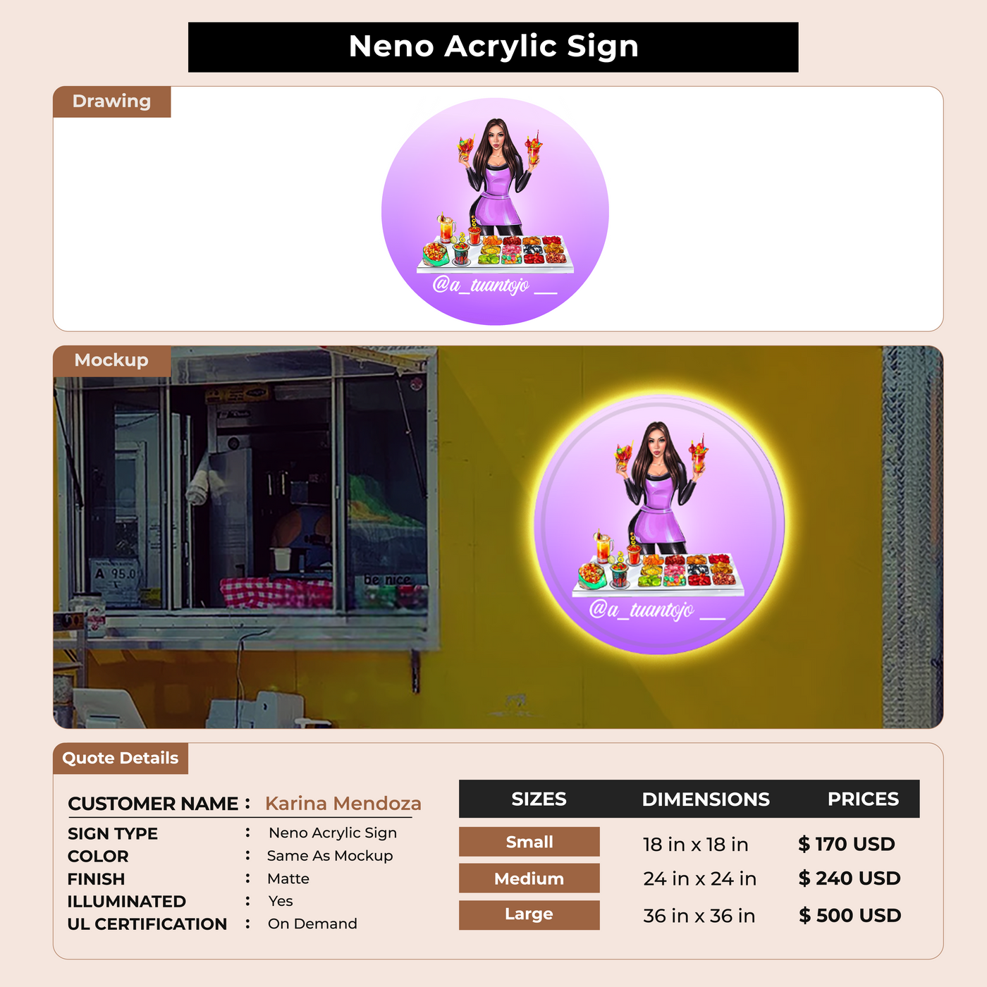 Custom Signs For Karina Mendoza