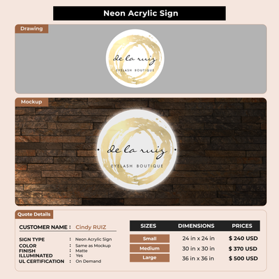 Custom Signs For Cindy RUIZ