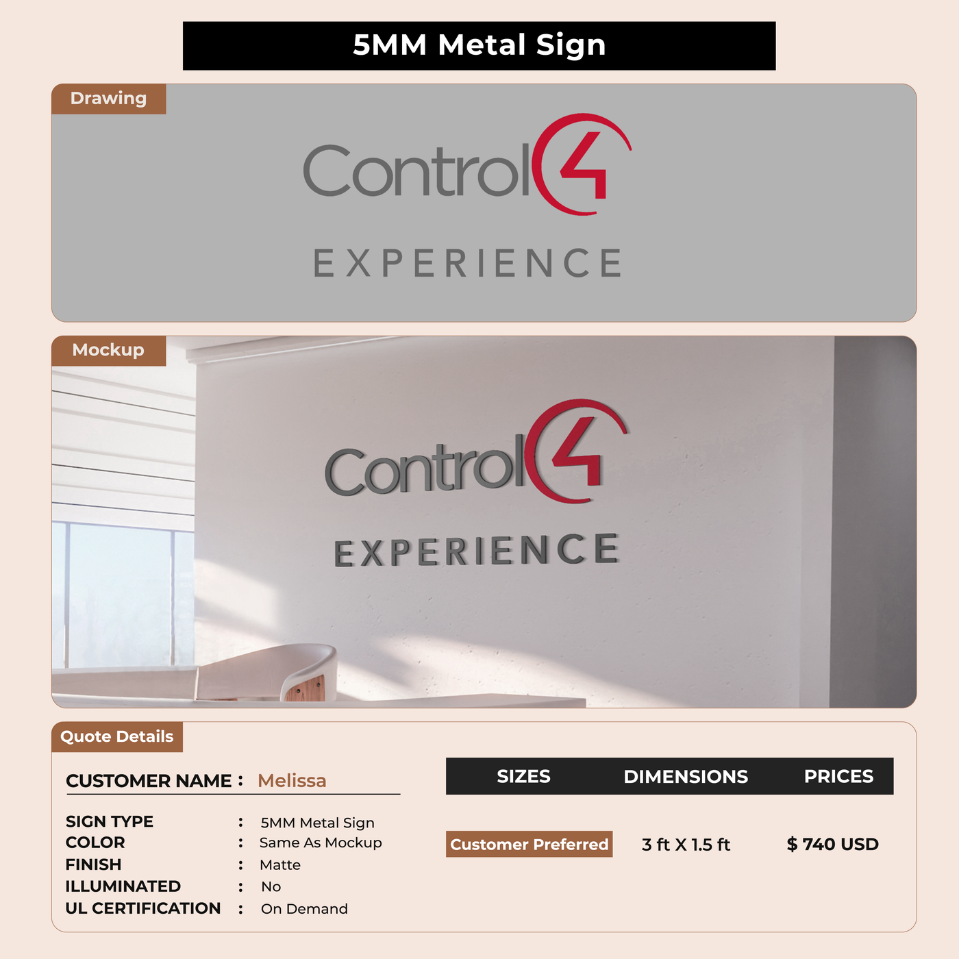 5MM Metal Sign For Amanda Fitzharris