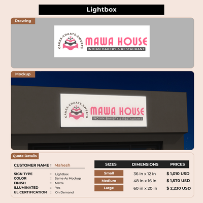 LightBox Sign For Mahesh