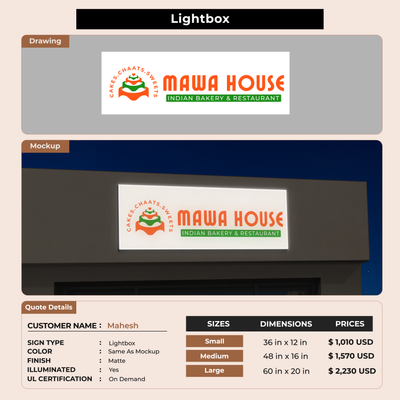 LightBox Sign For Mahesh