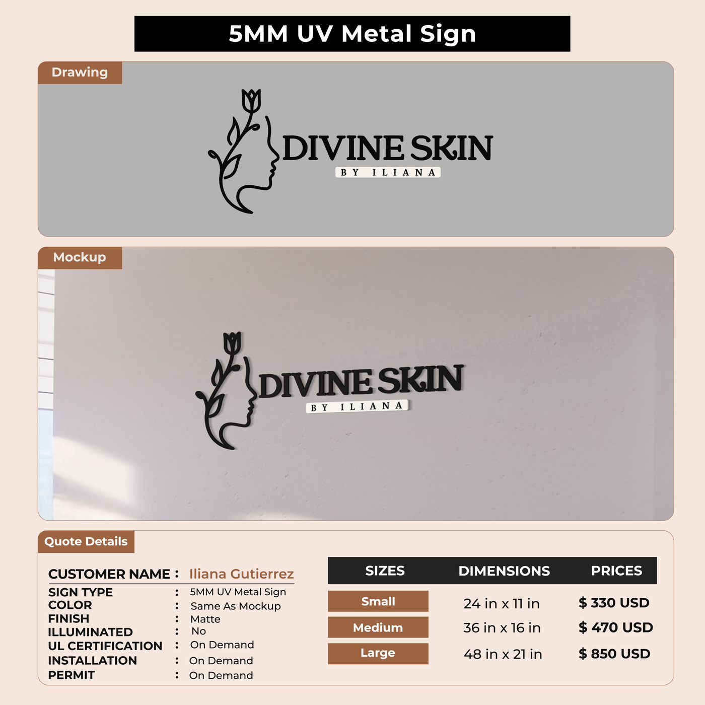 Custom Signs for Iliana Gutierrez