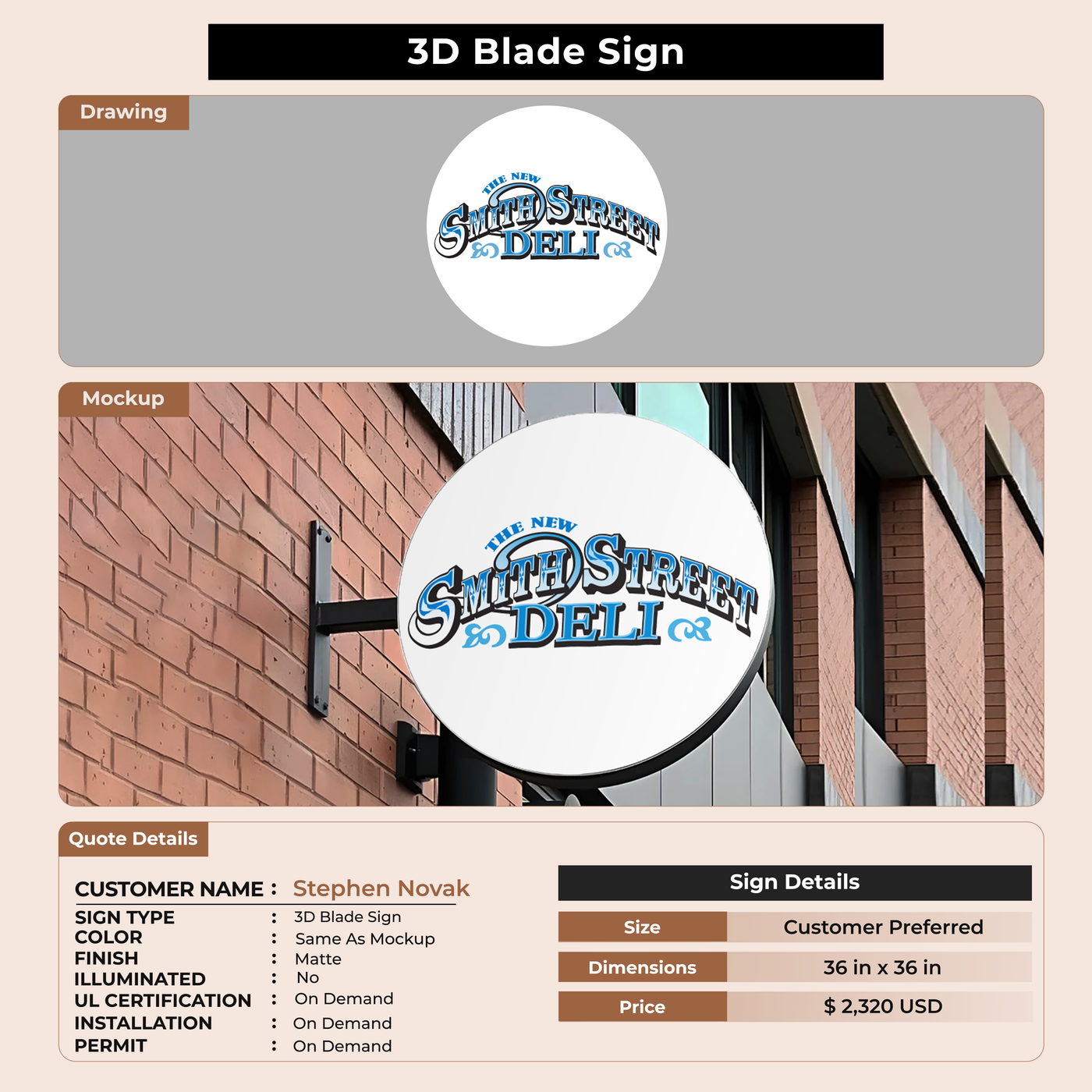 Custom Signs for Stephen Novak