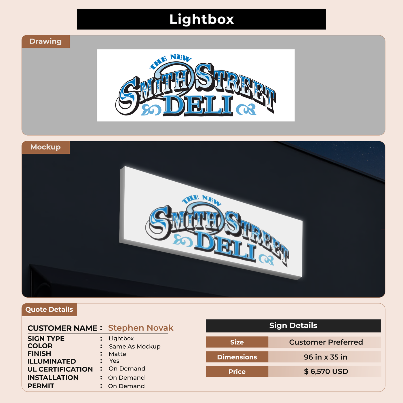 Custom Signs for Stephen Novak