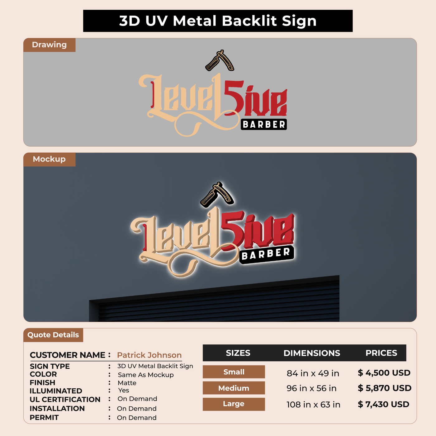 Custom Signs for Patrick Johnson
