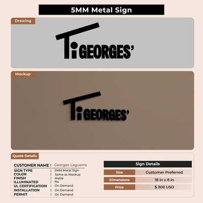 Custom Signs for Georges Laguerre