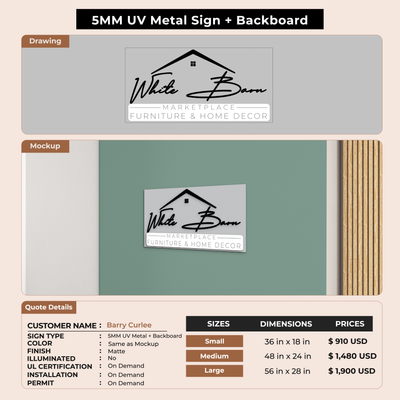 Custom Signs for Barry Curlee
