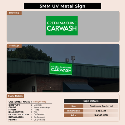 LightBox Sign For Sawyer Ray