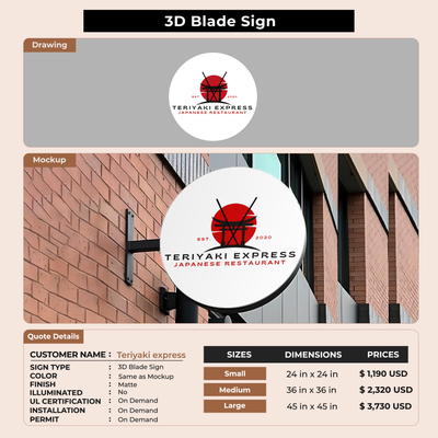 Business Signage for Teriyaki express