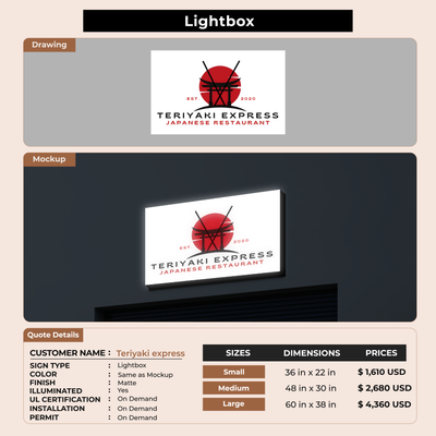 Business Signage for Teriyaki express