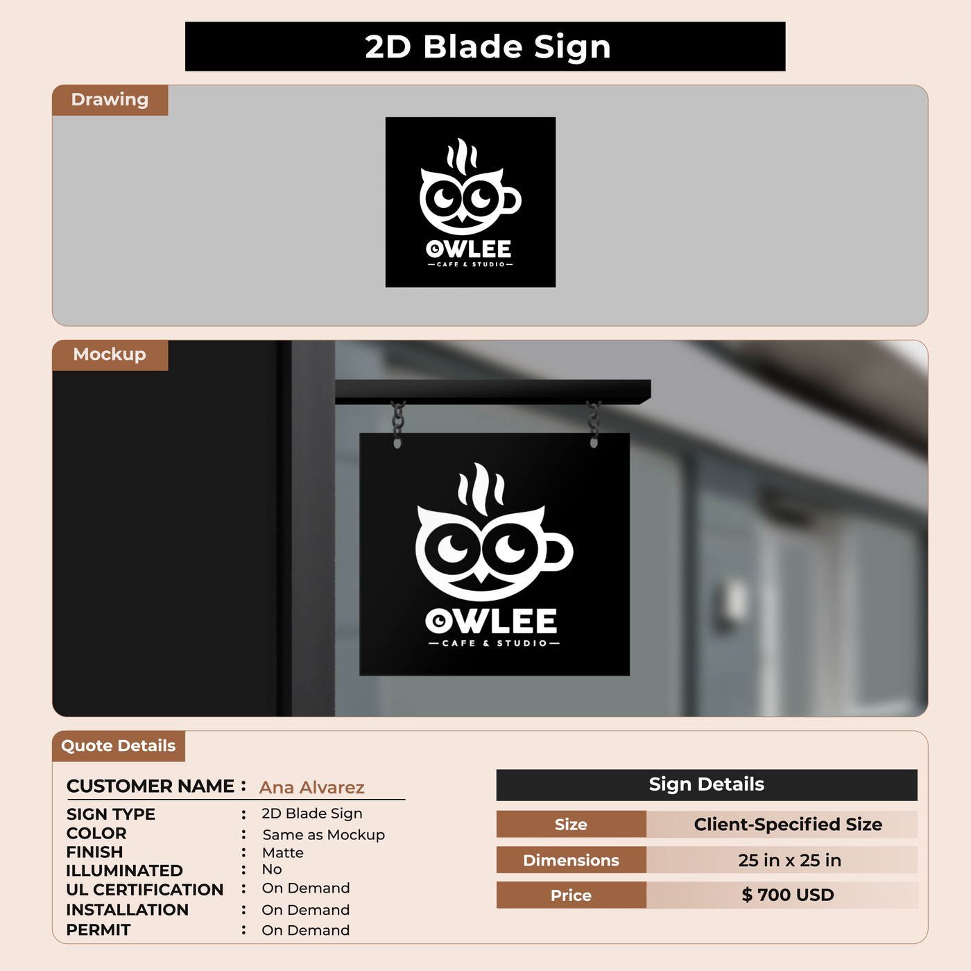 Business Signage for Ana Alvarez