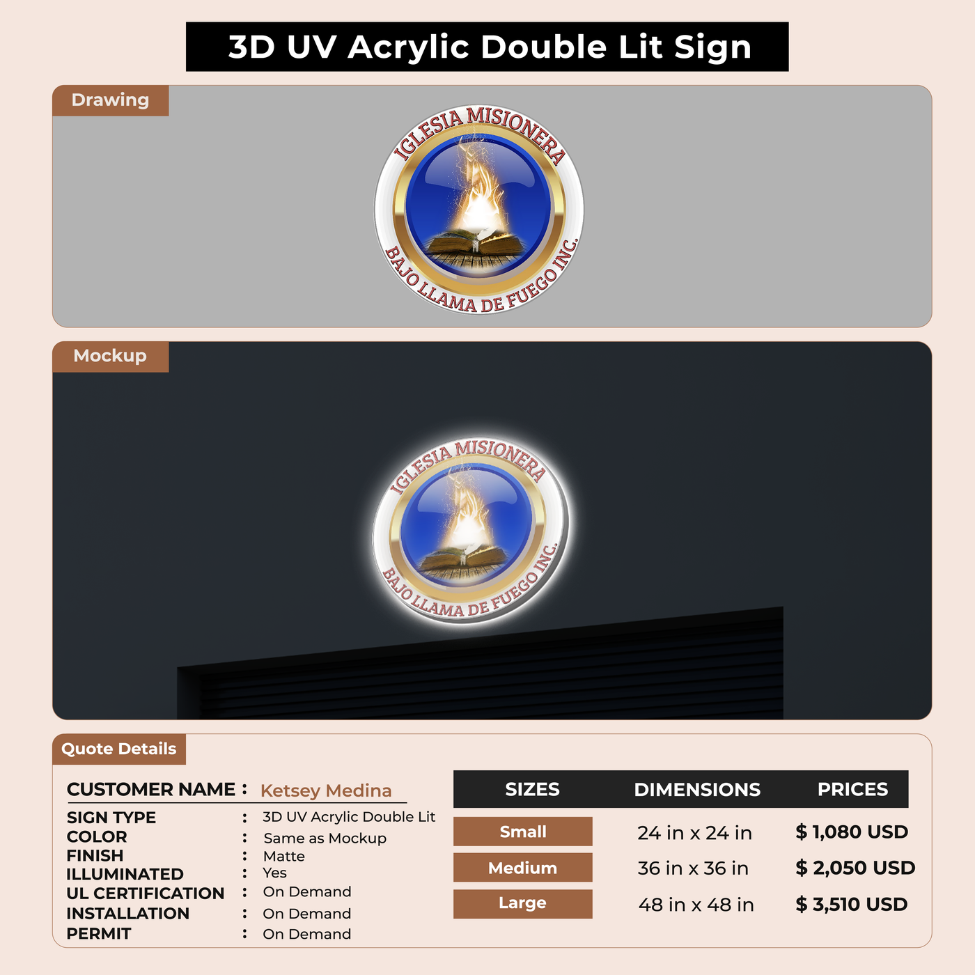 Custom Signs for Ketsey Medina