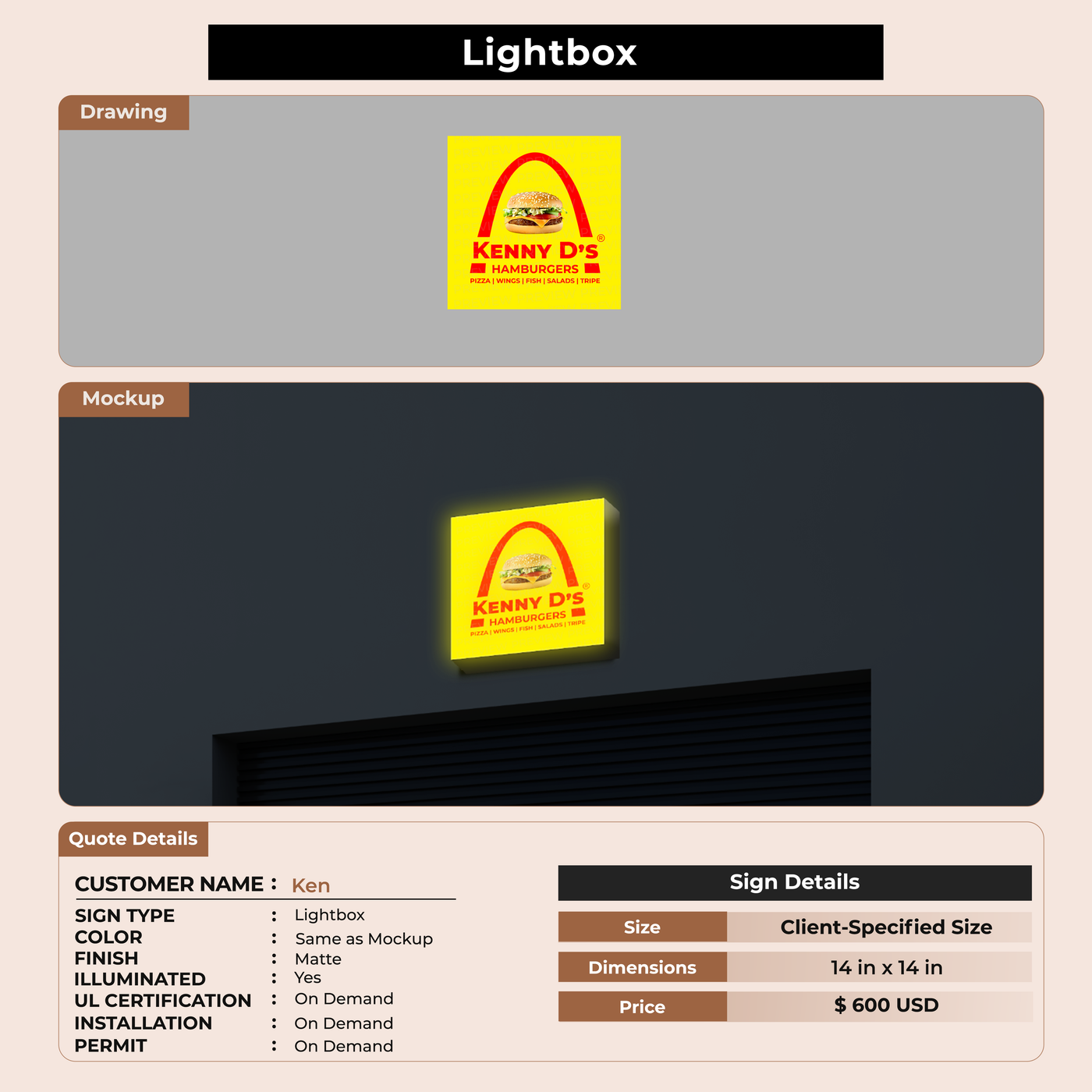 Lightbox Sign for Ken