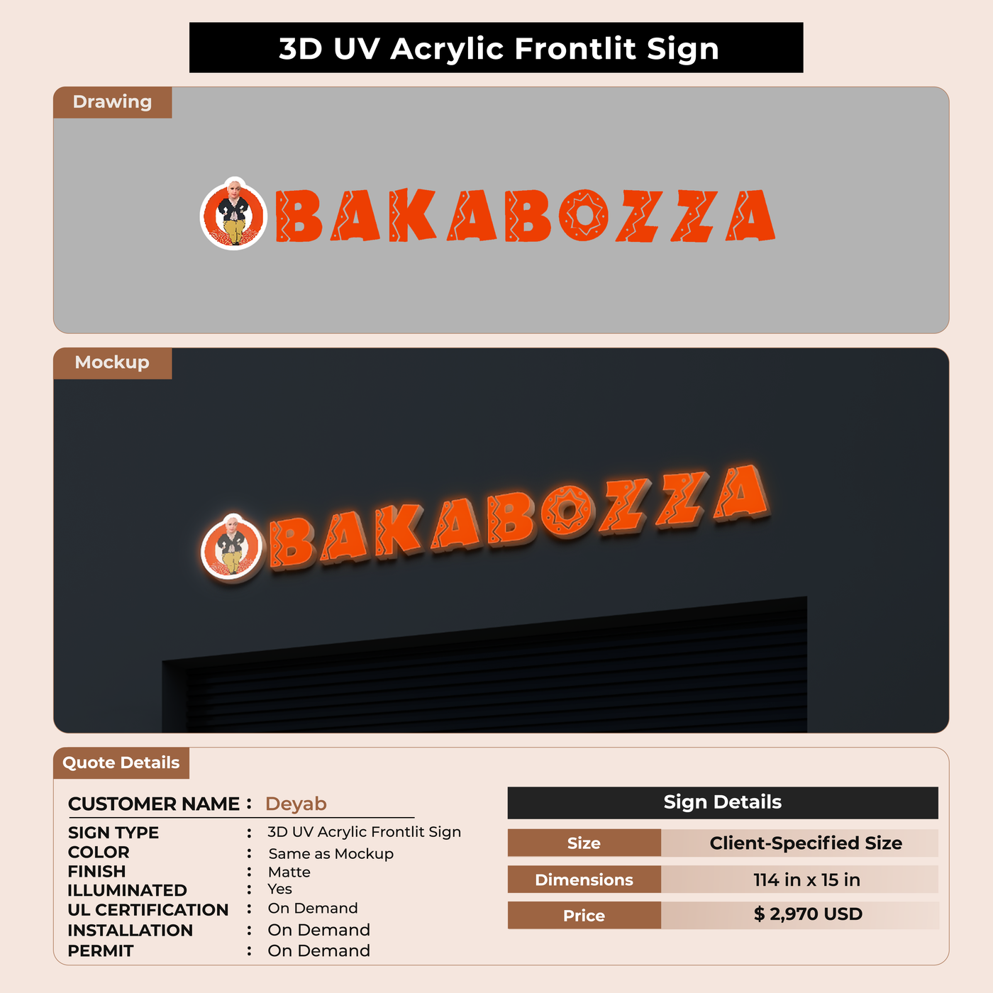 Custom Signs For Deyab