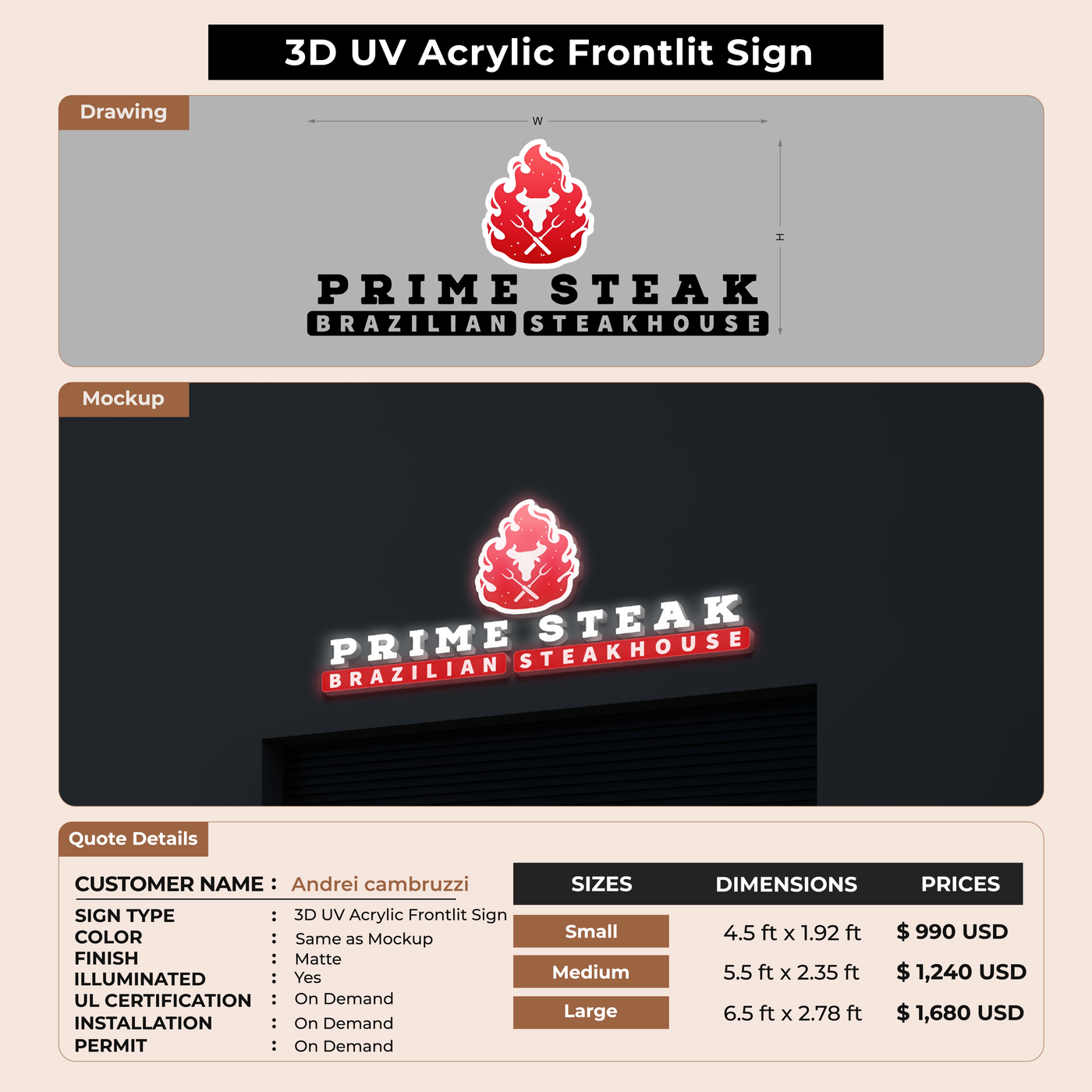 Custom Signs for Andrei cambruzzi
