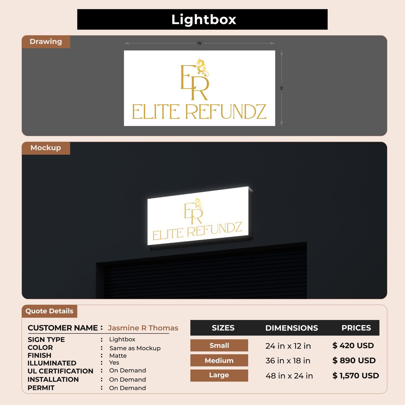 Custom Signs for Jasmine R Thomas