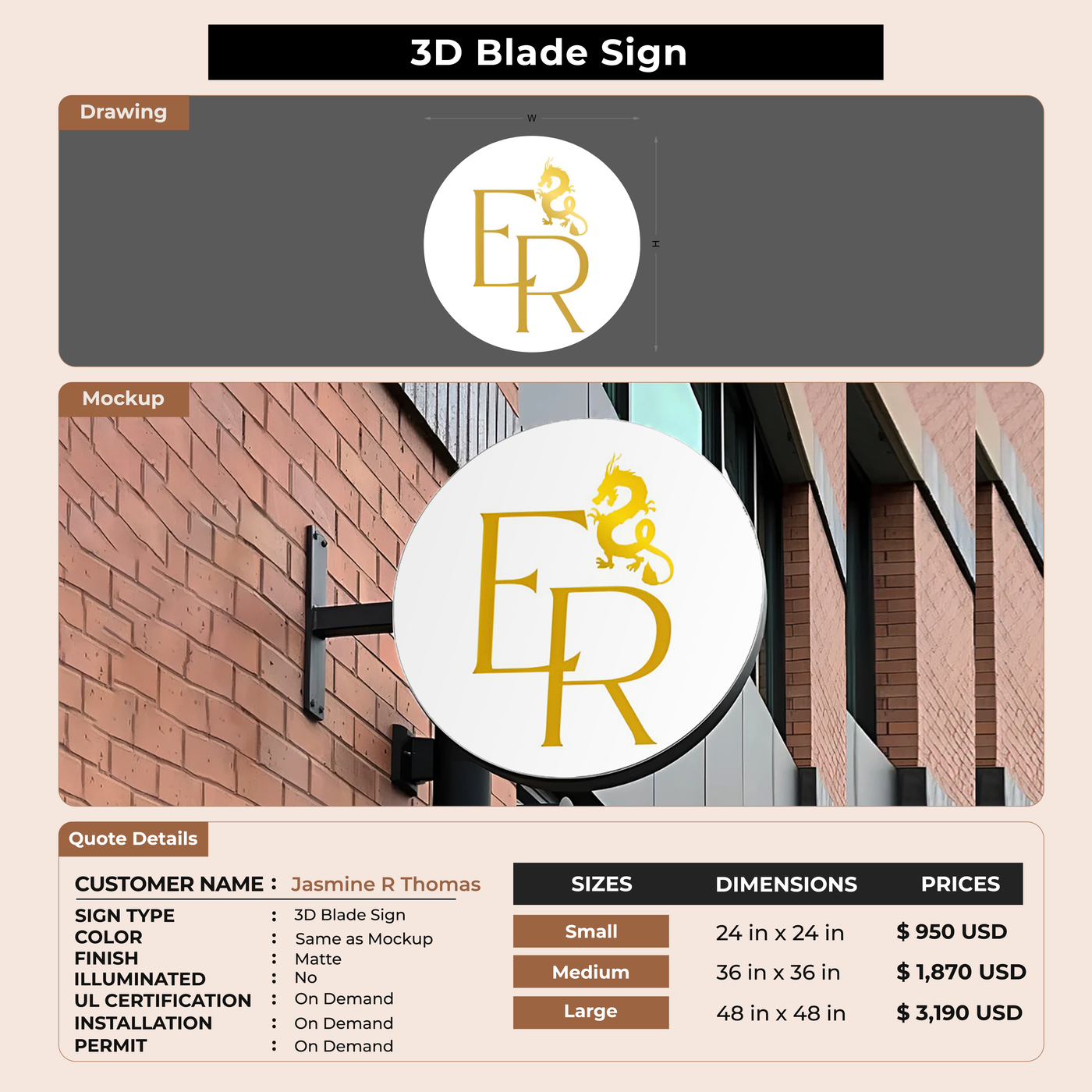 Custom Signs for Jasmine R Thomas